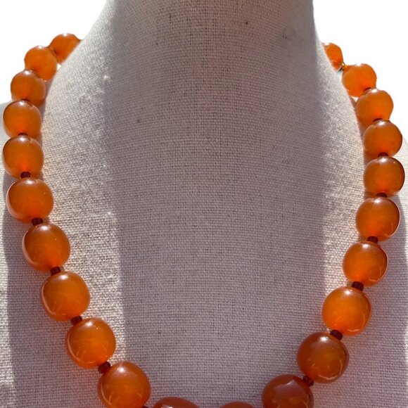 Antique Genuine Baltic Amber Egg Yolk Butterscotch Caramel Necklace Barrel Clasp - Picture 10 of 15